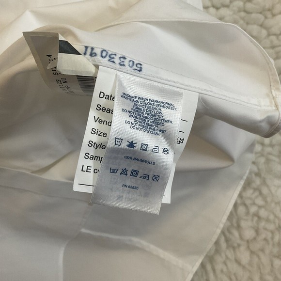 Lands End Womens 4 Blouse White Button Collar Long Sleeve Cotton Brand New - Picture 8 of 8